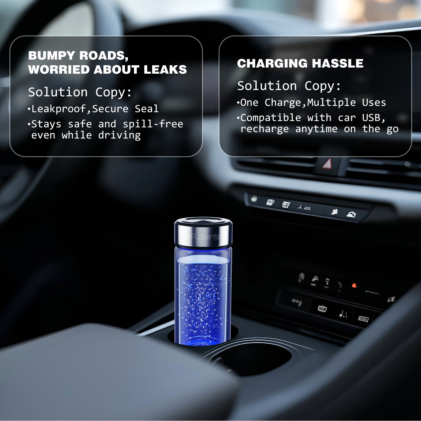 Purizenta M3 Flask Hydrogen Water Bottle